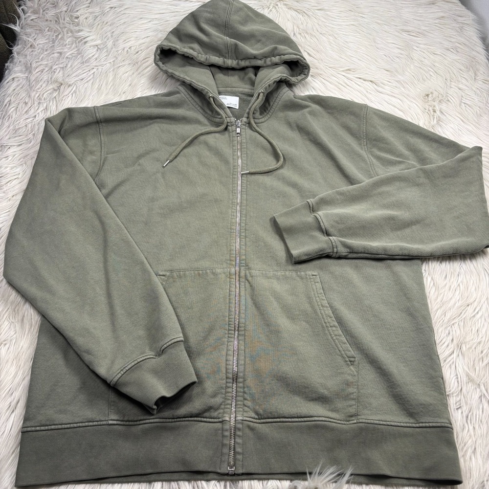 Colorful Standard Men's‎ XXL Green Zip Front Hoodie Qualiy Basic Street Normcore